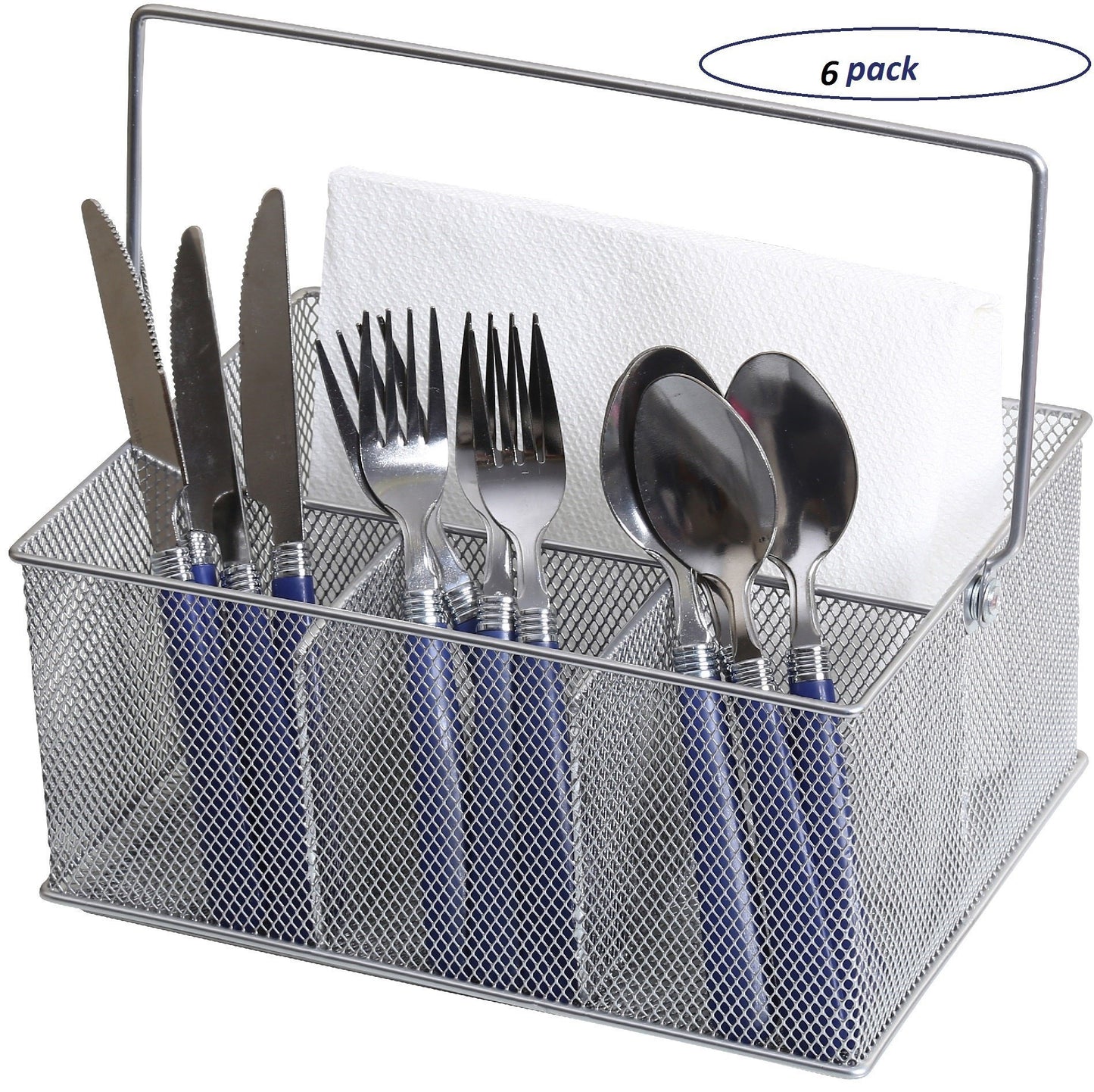 The best ybm home mesh silver condiment caddy kitchen supply utensil silverware organizer cutlery holder flatware storage napkin holder w 7 l 9 1 4 depth 4 3 8 inch 1151m 6