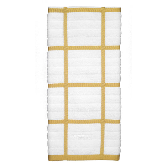 Discover the all clad textiles 100 percent combed terry loop cotton kitchen towel oversized highly absorbent and anti microbial 17 inch by 30 inch checked dijon yellow