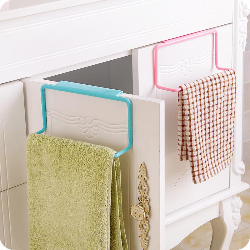 Over Door Tea Towel Rack Bar Hanging Holder Rail Organizer Bathroom Kitchen Cabinet Cupboard Hanger Shelf