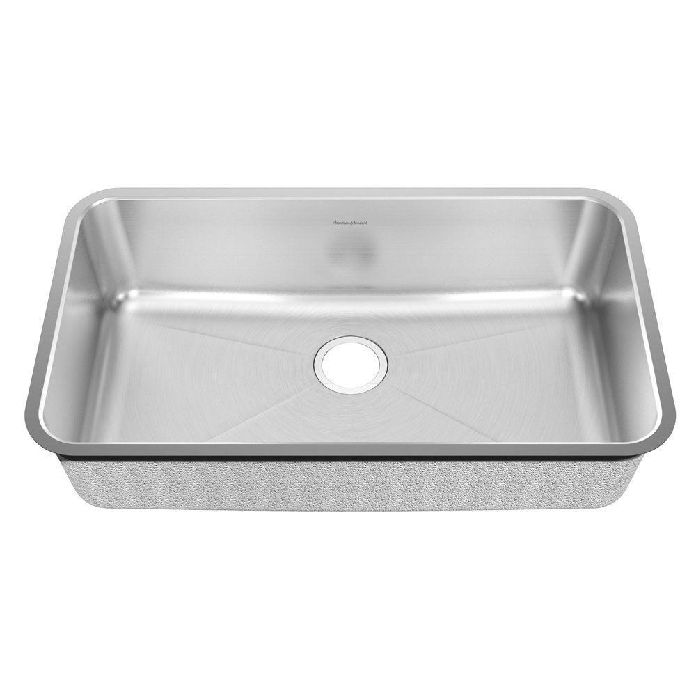 American Standard Prevoir Undermount Brushed 32.75x18.75x9 inch 0-Hole Single Bowl Kitchen Sink 549767