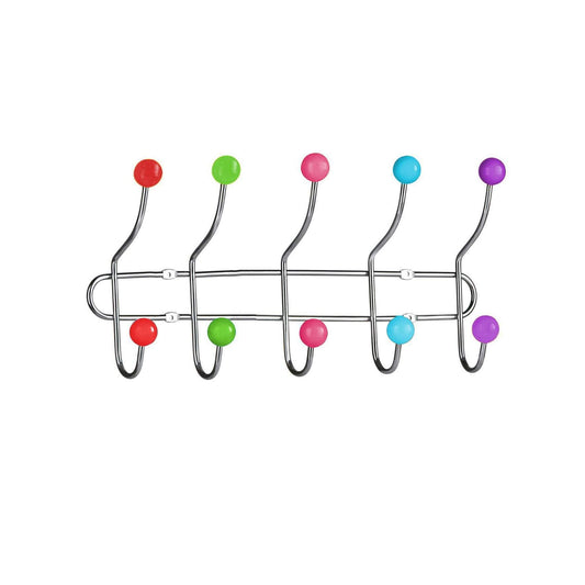 Door Hook Rack Chrome Storage Rack With Assorted Dots Hanger 40cm  0882