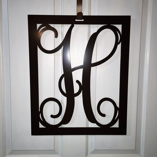 Rectangular Vine Monogram Door Wreath