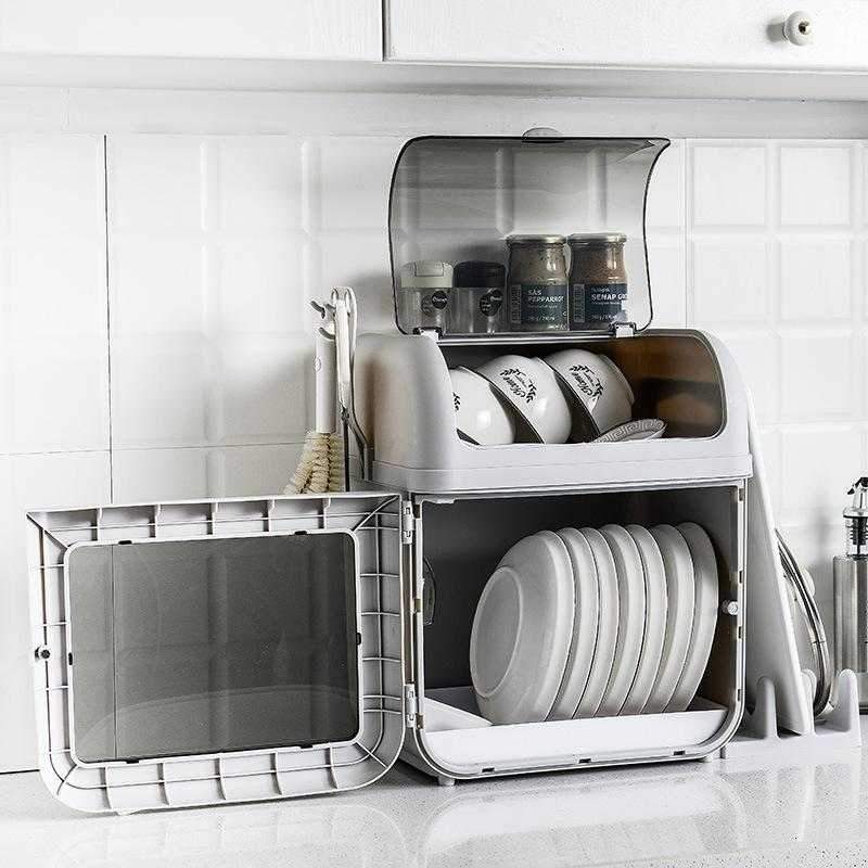 Dust-Proof Dish Rack Drainer Rack Storage Box Multifunction Cutlery Holder