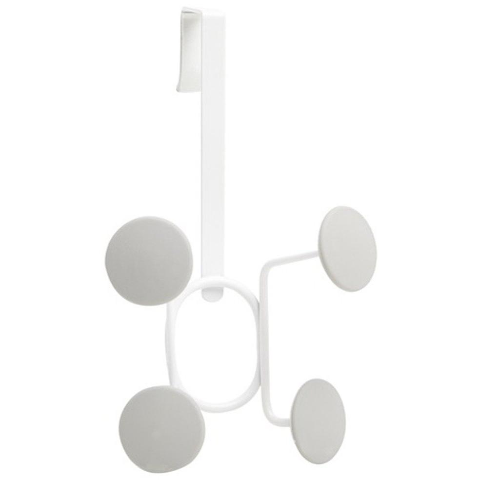 Yook Over The Door Hook - 4 White/Grey Hooks