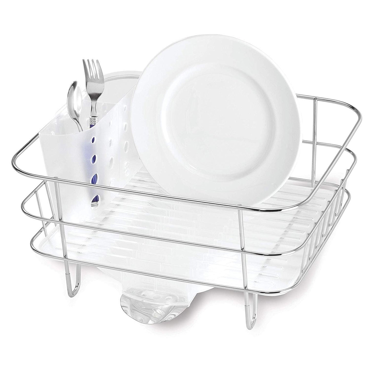 simplehuman Kitchen Wire Frame Dish Rack with Removable Spout, Stainless Steel