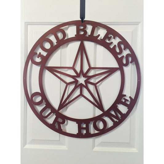 God Bless Our Home Sign with Texas Star