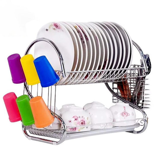 Dish Rack Double Drain Kitchen Accesories